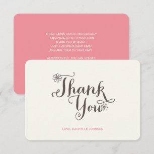 Sweet Pink Cake White Daisies Girl's 1. Geburtstag Dankeskarte