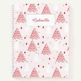Sweet Pink Christmas Tree Spiral Notebook Notizbuch