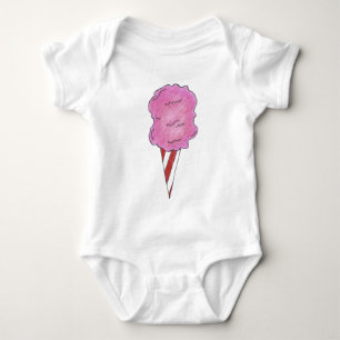 Sweet Pink Cotton Candy Floss Spun Zucker Karneval Baby Strampler