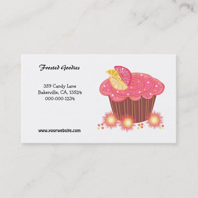 Sweet Pink Cupcake Design Visitenkarte (Vorderseite)