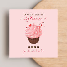 Sweet Pink Cupcake Modern Baker Social Media Lecke
