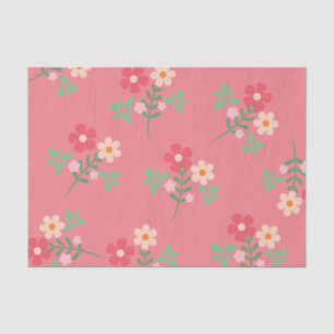 Sweet Pink Daisy Bouquet Retro Muster Seidenpapier