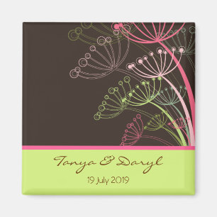 Sweet Pink Dandelion Blume Save the Date blass Magnet