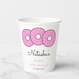 Sweet Pink Donuts Baby Sprinkle Dusche Pappbecher