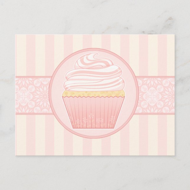 Sweet Pink Elegante Cupcake Postkarte (Vorderseite)
