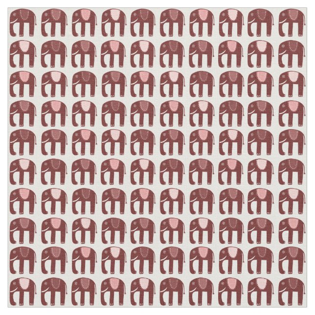 Sweet Pink Elephants Muster Stoff (Nahaufnahme)