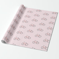 Sweet-pink-Fahrräder auf Pastellblütenpapier