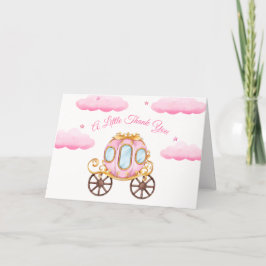 Sweet Pink Fairy Princess Carriage Baby Dusche Dankeskarte