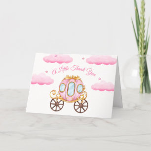 Sweet Pink Fairy Princess Carriage Baby Dusche Dankeskarte
