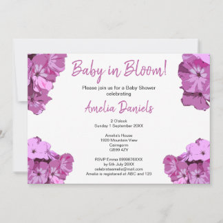 Sweet Pink Floral Baby Shower Invitation Einladung