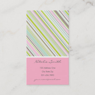 Sweet Pink Garden Streifen Fun Pattern Visitenkart Visitenkarte