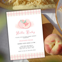 Sweet Pink Gingham Peach Baby Dusche