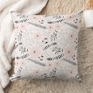 Sweet Pink Gray Floral Muster Kissen