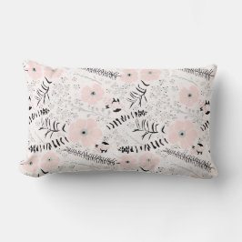 Sweet Pink Gray Floral Muster Lendenkissen
