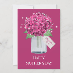 Sweet Pink Hydrangea Floral Happy Mother Day Karte