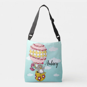 Sweet Pink Illustriert Boho Blume Princess Tragetaschen Mit Langen Trägern