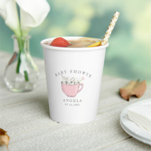 Sweet Pink Kaninchen in einem Cup Baby Shooting Pa Pappbecher