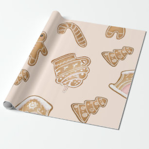 Sweet Pink Lebkuchen Weihnachtsmuster Geschenkpapier