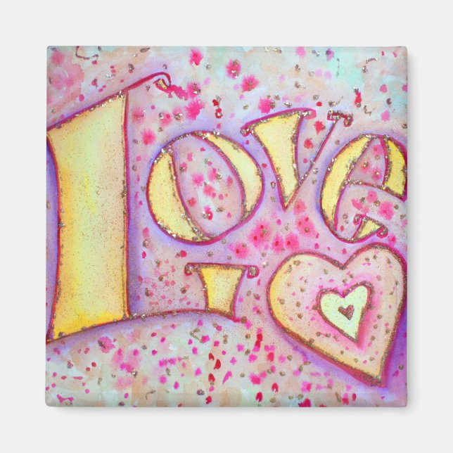 Sweet Pink Liebe Art Painting Magnet (Vorne)