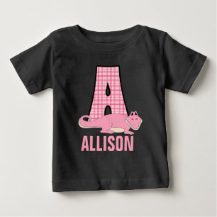 Sweet Pink Monogram A für Mädchen Baby T-shirt