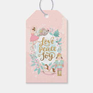 Sweet Pink Nutcracker Ballerina Geschenkmarke Geschenkanhänger
