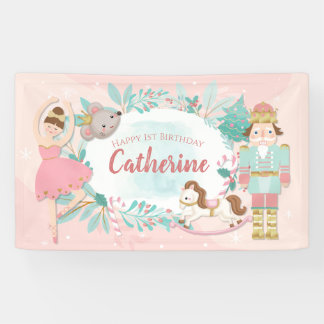 Sweet Pink Nutcracker Ballerina Signs & Banners Banner