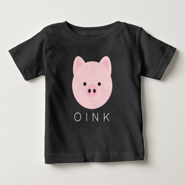 Sweet Pink Pig Baby T-shirt (Vorderseite)