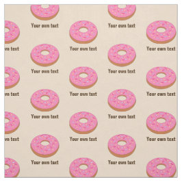 Sweet Pink Ring Donut auf Beige - Ihr Text Stoff