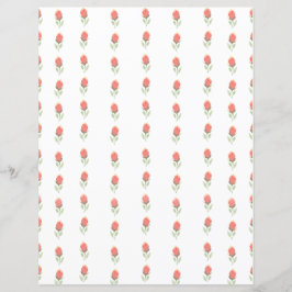 Sweet Pink Rosenknospe Scrapbook Paper Sheet