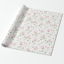 Sweet Pink Roses Wrapping Paper