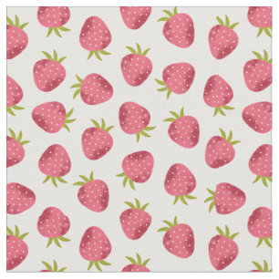Sweet Pink Strawberry Nahtloses Muster Stoff