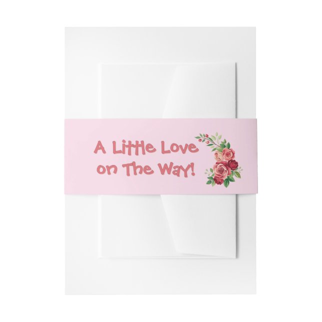 Sweet Pink Teddy Bear Baby Shower  Einladungsbanderole (Vorderseite Beispiel)