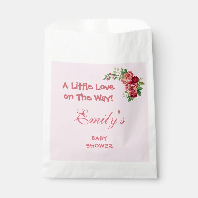 Sweet Pink Teddy Bear Baby Shower  Geschenktütchen (Vorderseite)