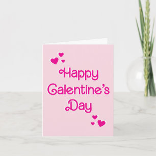 Sweet Pink Typografy Galentine's Day Valentine Karte