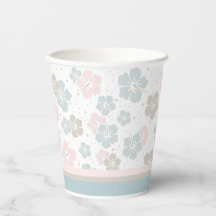 Sweet Pink und Blue Floral Paper Cup