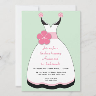Sweet Pink und Green Weddress Einladung