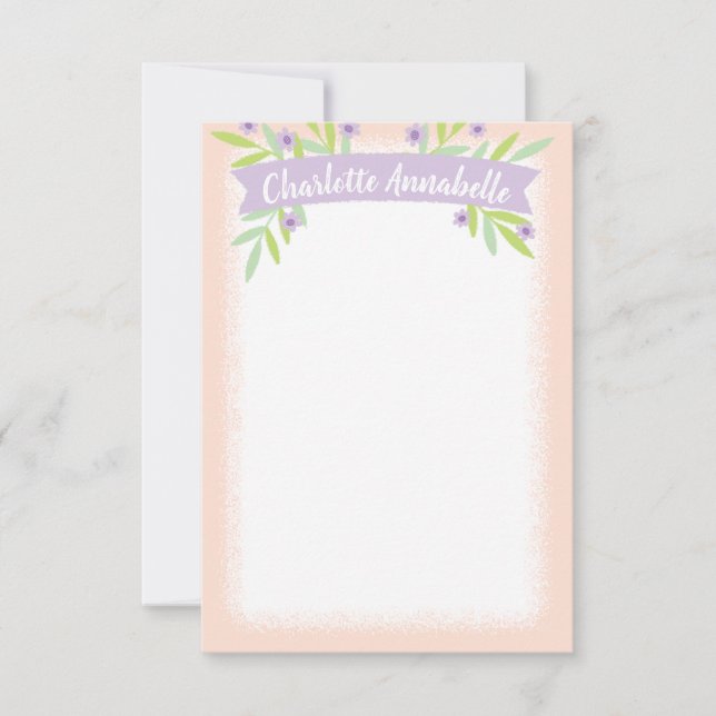 Sweet Pink und Lilac Floral Banner Einladung (Vorderseite)
