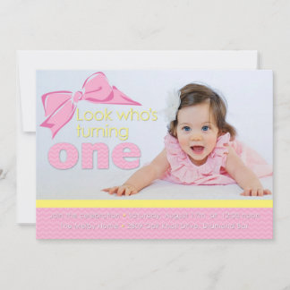 Sweet Pink und Yellow Birthday Einladung