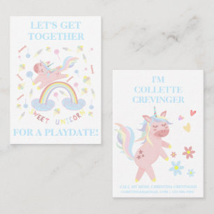 Sweet Pink Unicorn Mommy Calling Card Visitenkarte
