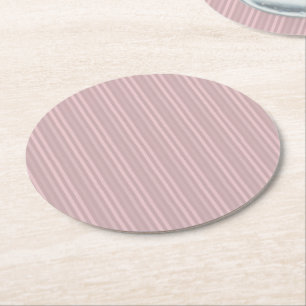 Sweet Pink Vertikales Streifen Muster Runder Pappuntersetzer