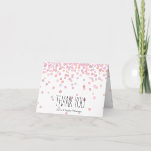 Sweet Pink Watercolor Confetti Dots Vielen Dank Dankeskarte