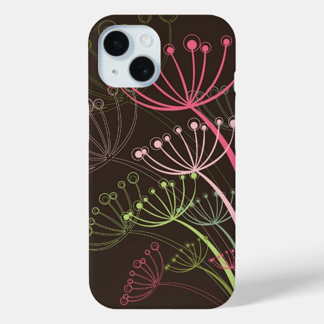 Sweet Pink Whimsical Dandelions Chic Blumenkunst Case-Mate iPhone Hülle (Rückseite)