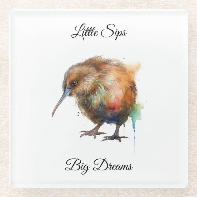 Sweet Pipi Kiwi, custom Glasuntersetzer (Vorderseite)