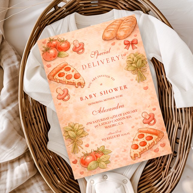Sweet Pizza Baby Shower Einladung (Von Creator hochgeladen)