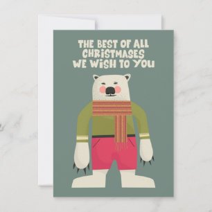 Sweet polar bear father - wonderful Christmas card