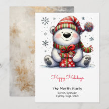 Sweet Polar Bear in einer Weihnachtsmannmütze Happ