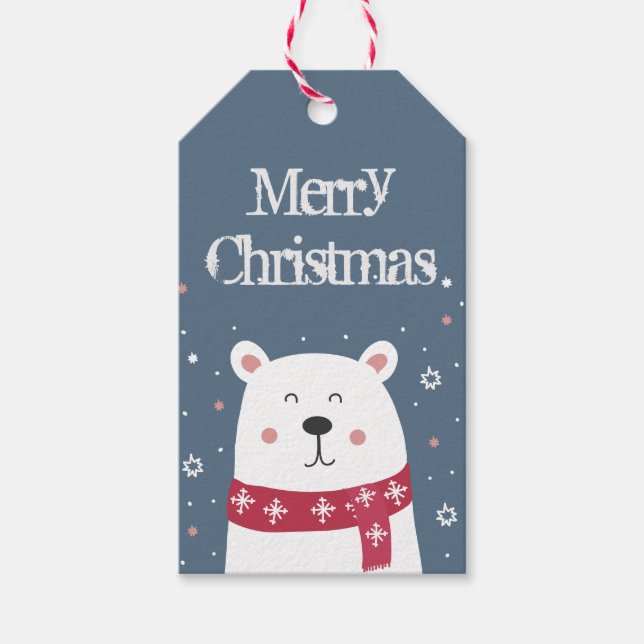 Sweet Polar Bear with Scarf Geschenkanhänger (Vorderseite)