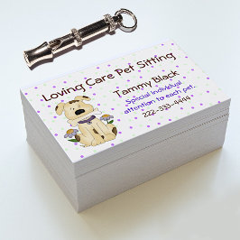 Sweet Polka Dot Pet Sitting Business Card Visitenkarte