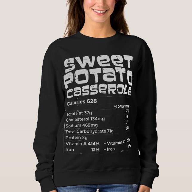 Sweet Potato Nutrition Facts Matching Family Danke Sweatshirt (Vorderseite)