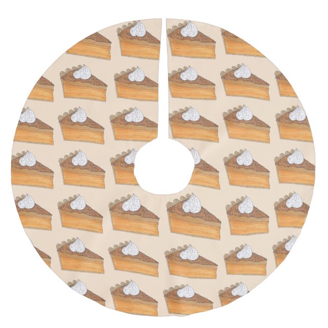 Sweet Potato Pie Soul Essen Südliche Weihnachten Polyester Weihnachtsbaumdecke (Vorderseite)